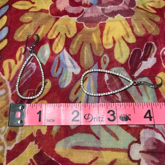 Silver-tone and crystal earrings - Picture 4 of 4